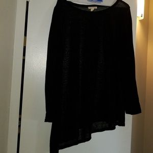 Eileen Fisher sheer linen blend asymmetrical tunic